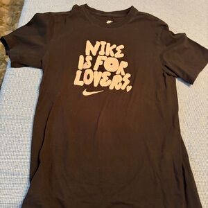 Nike Kids Black Tee with Cream Graphic